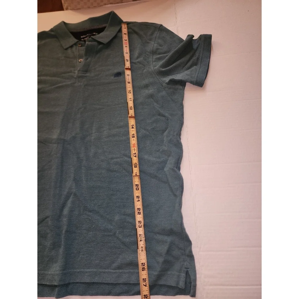 Banana Republic Pique Polo Shirt Large Organic Cotton Light Green Short Sleeve